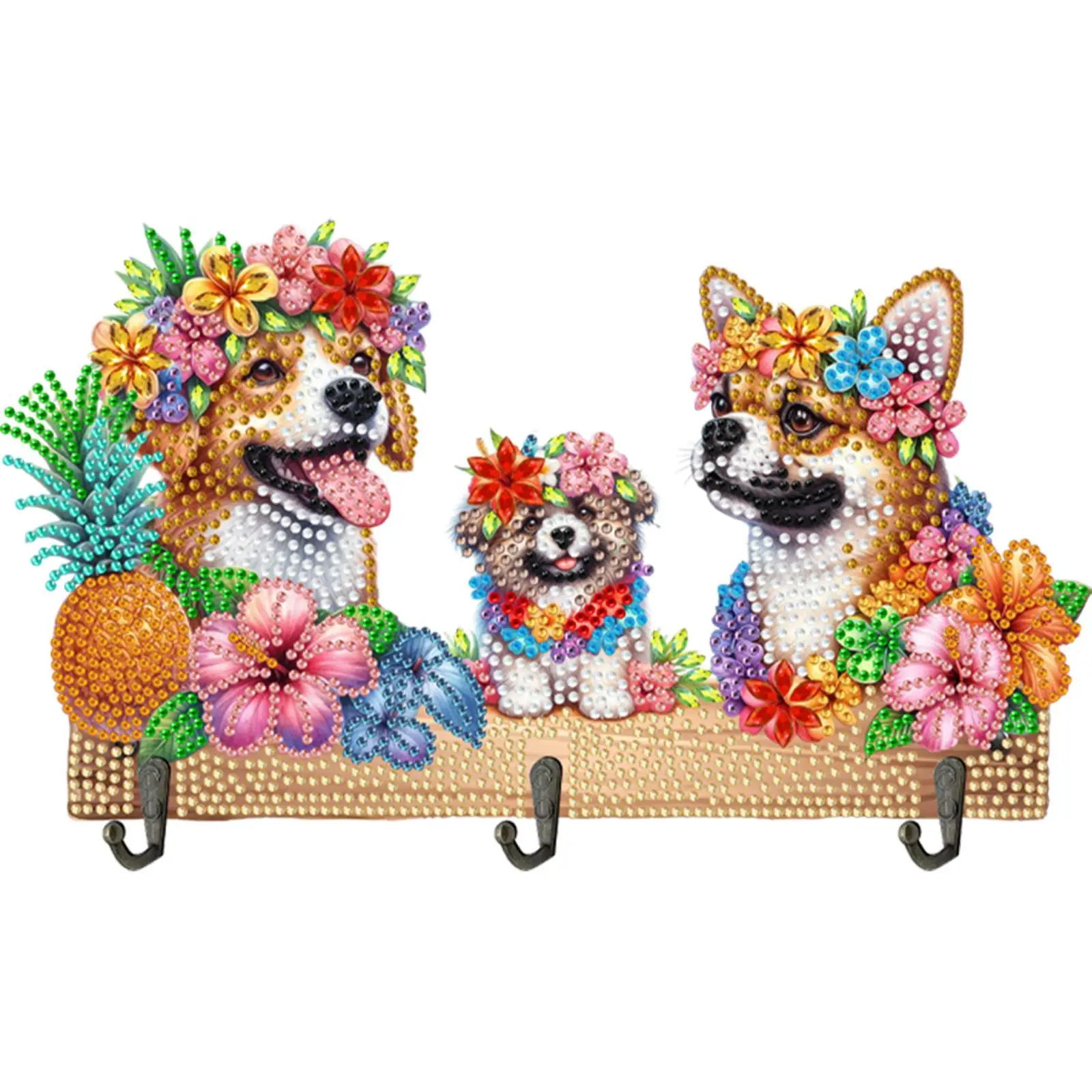 

Набор для творчества «Животные»: деревянные 2D/плоские заготовки для алмазной вышивки, крючки для подвешивания на стену, для декора дома и экономии места