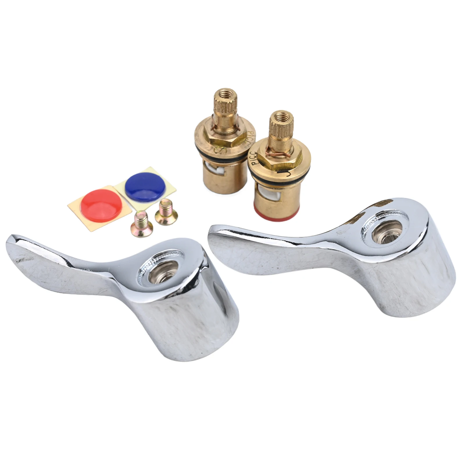 DIY Use High Quality Chrome Valve Faucet Handle Handle Knob Lever Taps Tops Replacement Basin Taps For Professional