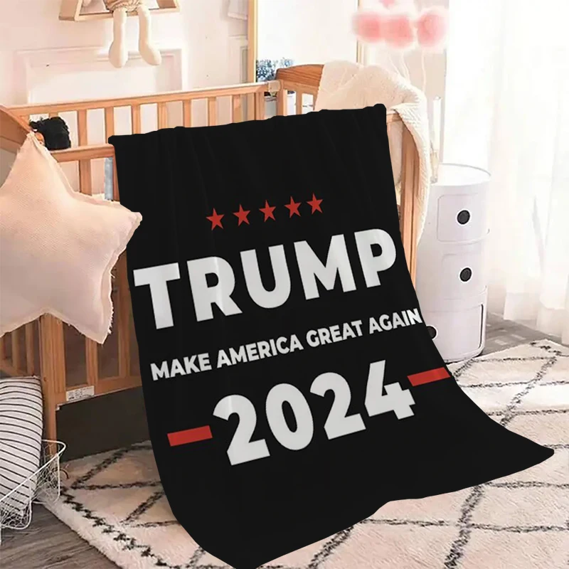 

Donald Trump Presidential Microfiber Blanket Fluffy Sofa Blankets for Winter Warm Luxury Designer Bedding King Lid Plead Cover