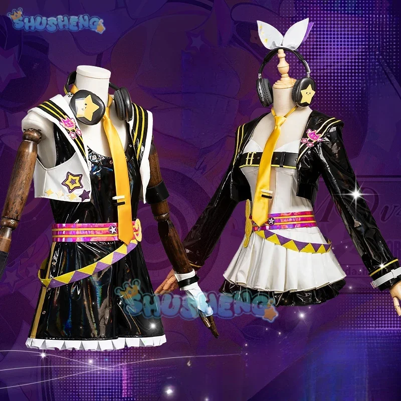 

FC6Muse Dash Len and Rin cosplay costumes Project Mirai Sekai Stage Magical Concert Show New Halloween Full Set@FC8！