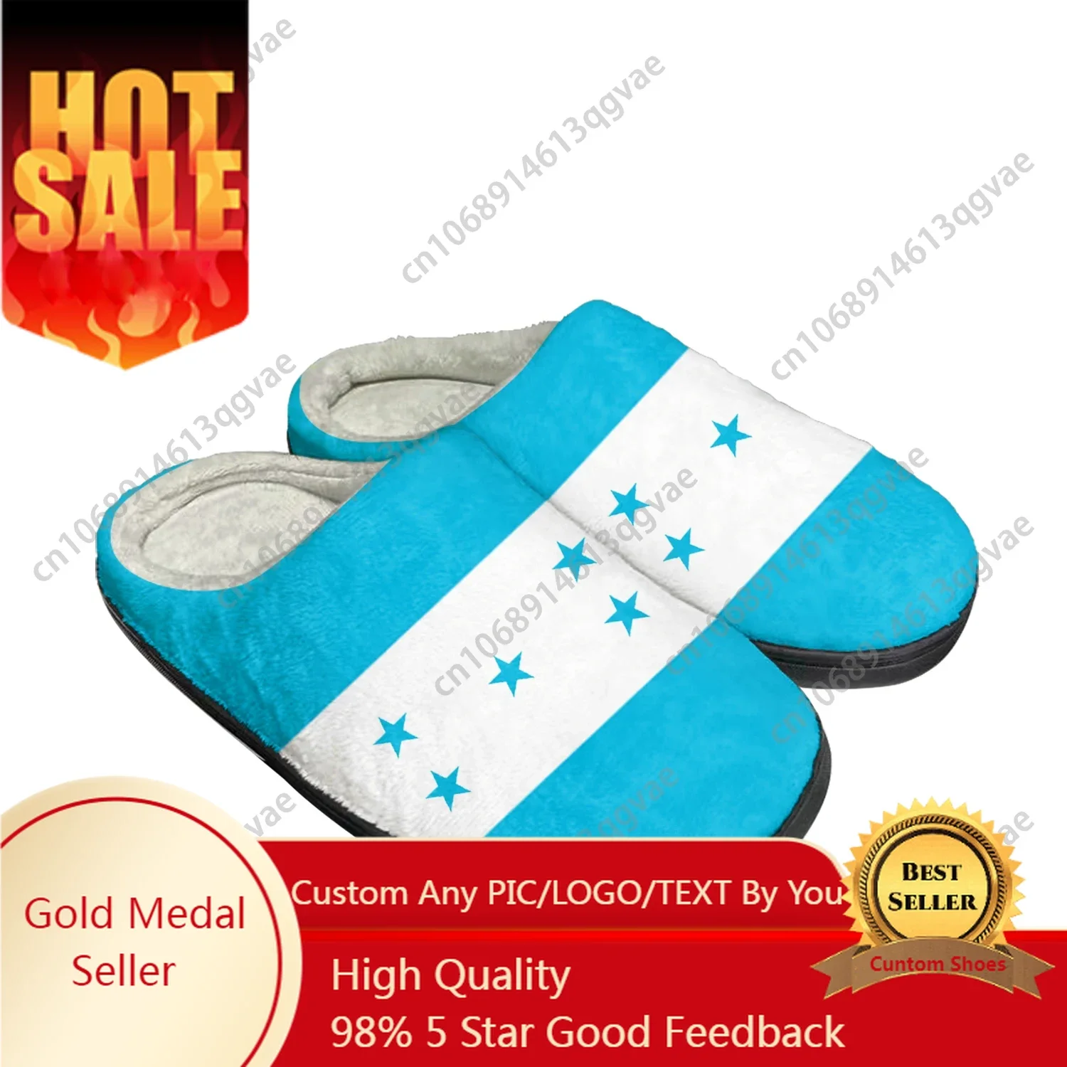 

Honduran Flag Home Cotton Custom Slippers Mens Womens Sandals Honduras Plush Bedroom Casual Keep Warm Shoes Thermal Slipper