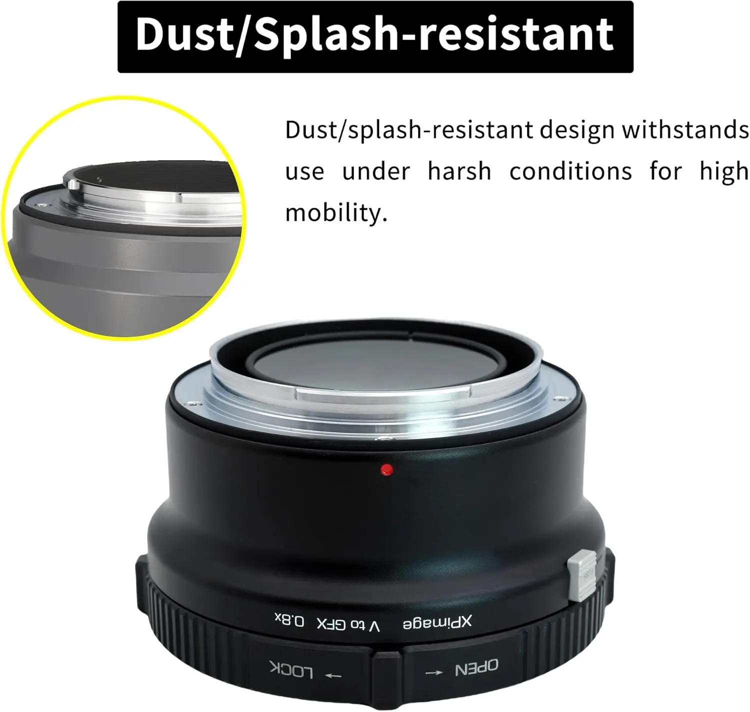 XPIMAGE HB to GFX 0.8x Focal Reducer Lens Adapter for HasselBlad V HB Mount Lens to Fujifilm GFX 50R 50S 50SII 100S 100SII 100II