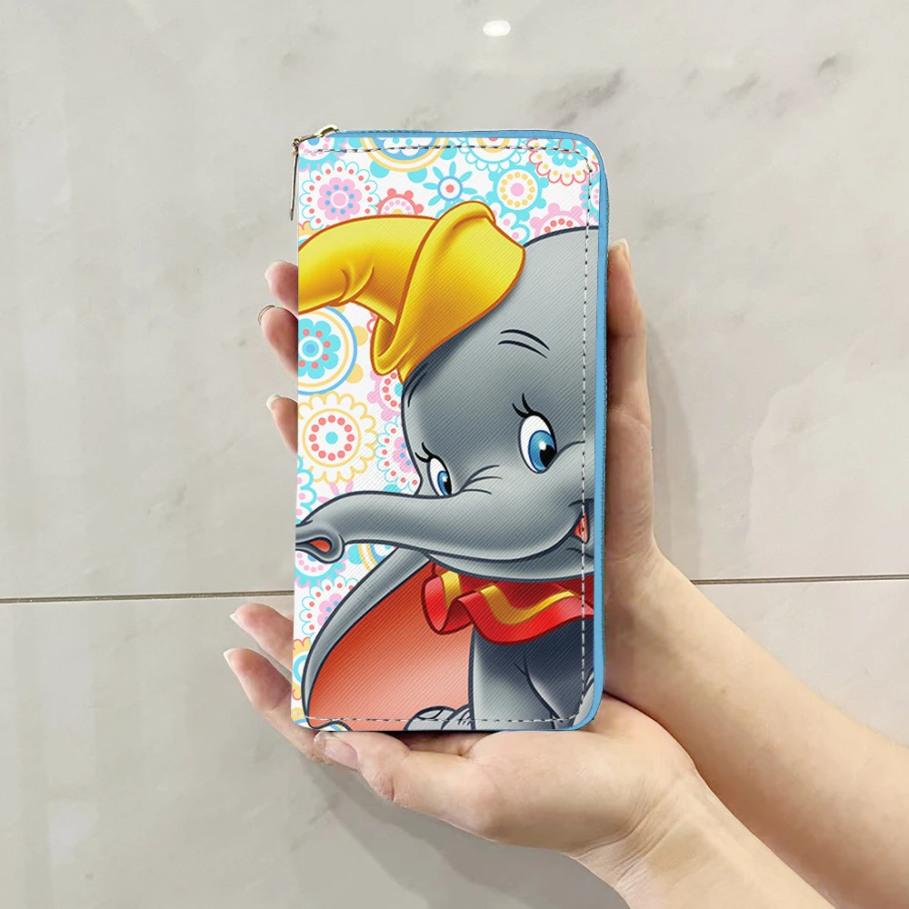 Disney Dumbo Elephant W5599 Anime teczki portfel kreskówka zamek błyskawiczny portmonetka casualowe portmonetki pudełko na karty torebka prezent