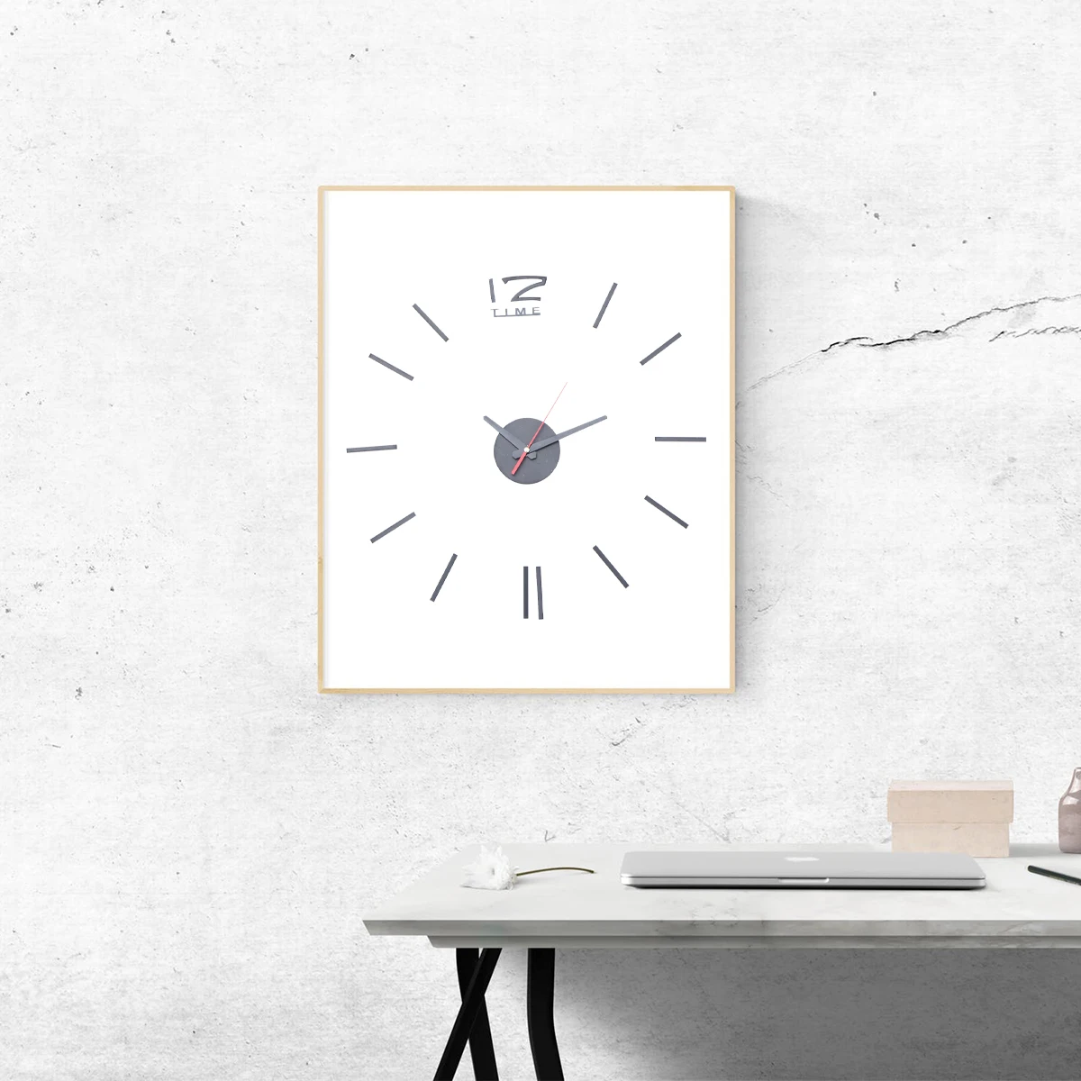 

Large Frameless Wall Clock Modern Acrylic Mirror Surface Silent Home Office Decor Adhesive Sticker Operated Black -078
