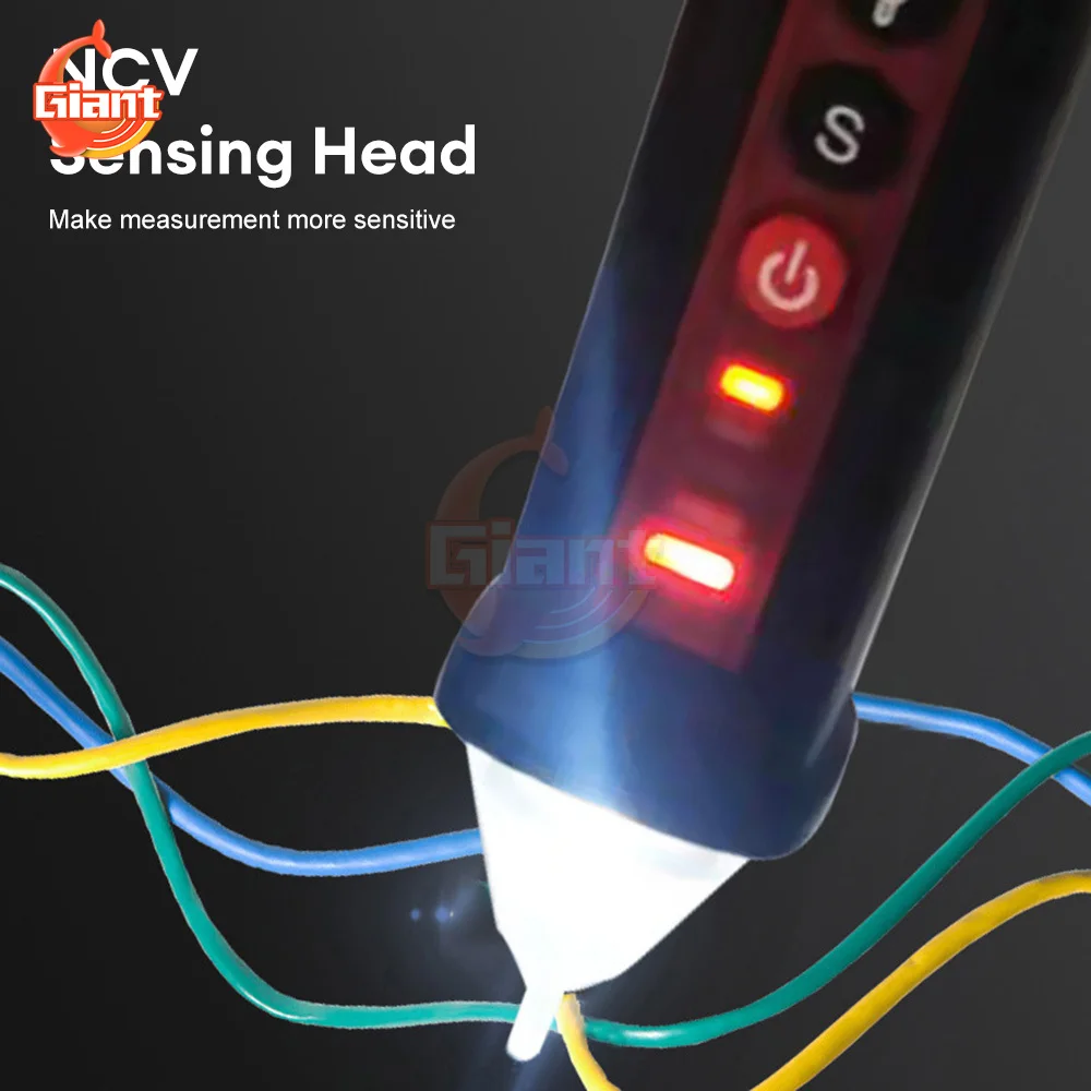 AC 12V-1000V Voltage Tester Non-contact Induction Test Pen Battery Power Detector Voltmeter LED Alarm Sensor Circuit Indicator