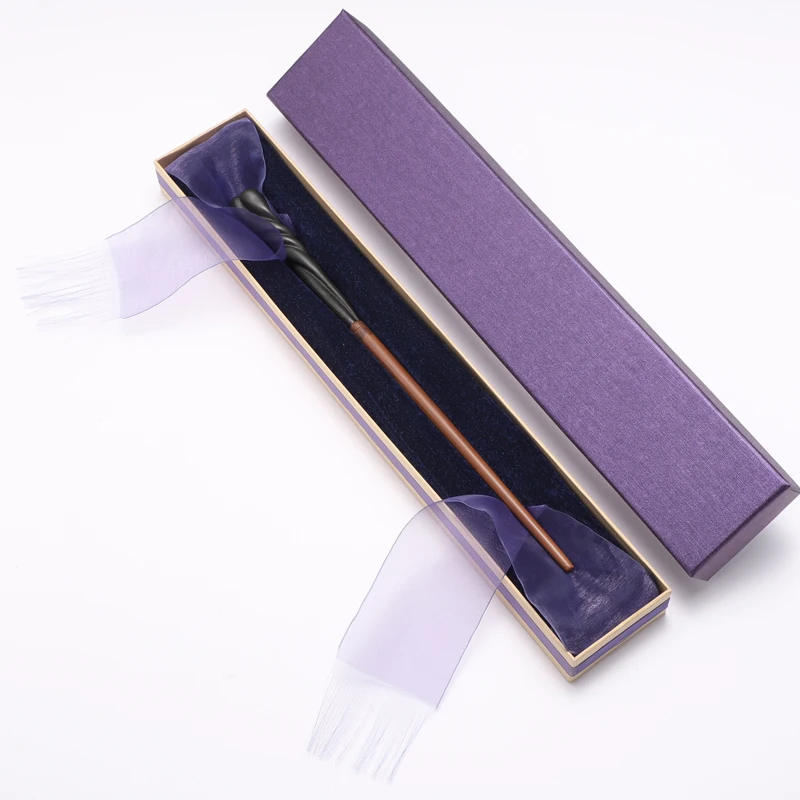 Cosplay Hermion Magicial Sticks Metal Core with Purple Ribbon Box