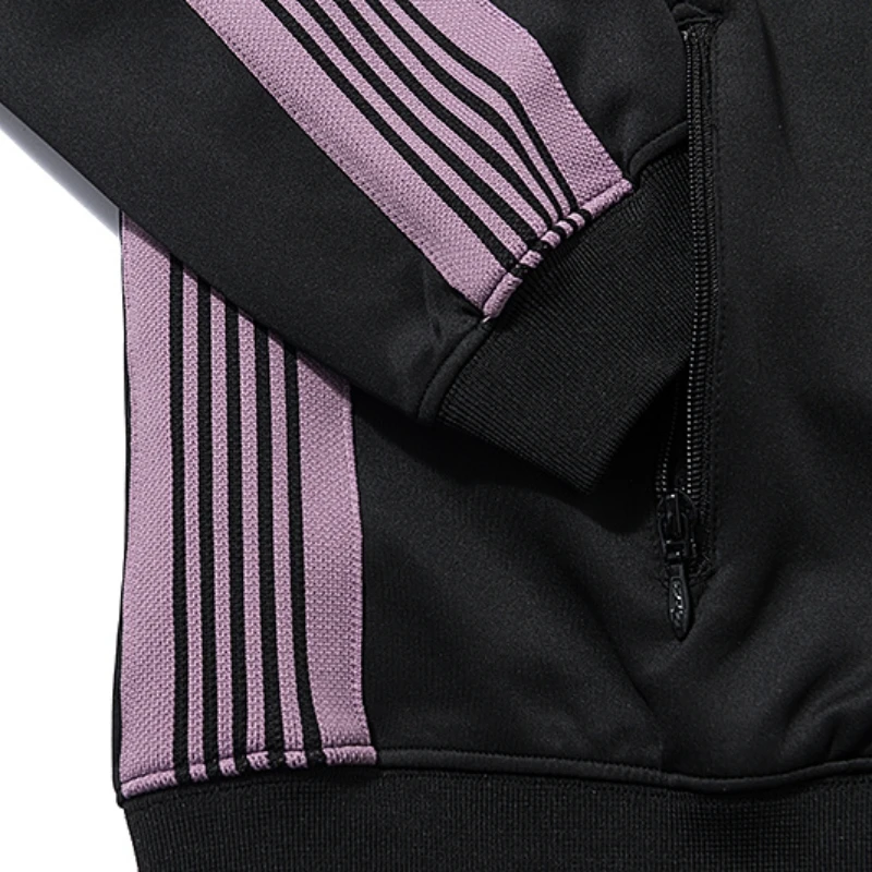 Autumn Black Nee dles Embroidery Stripe Zipper Jacket AWGE Jacket Best Quality Mens Womens Loose Fit Casual Sweatshirt