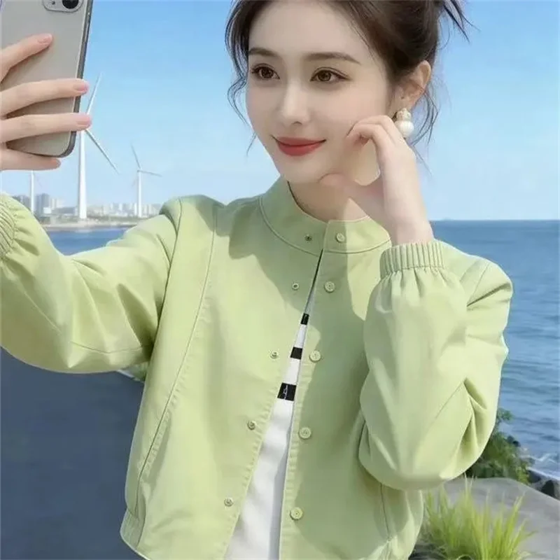 2026New Short Coat Female Spring Summer Fashion Baseball Jacket Women's Western-style Slim Overwear Temperament Lady Outcoat Top
