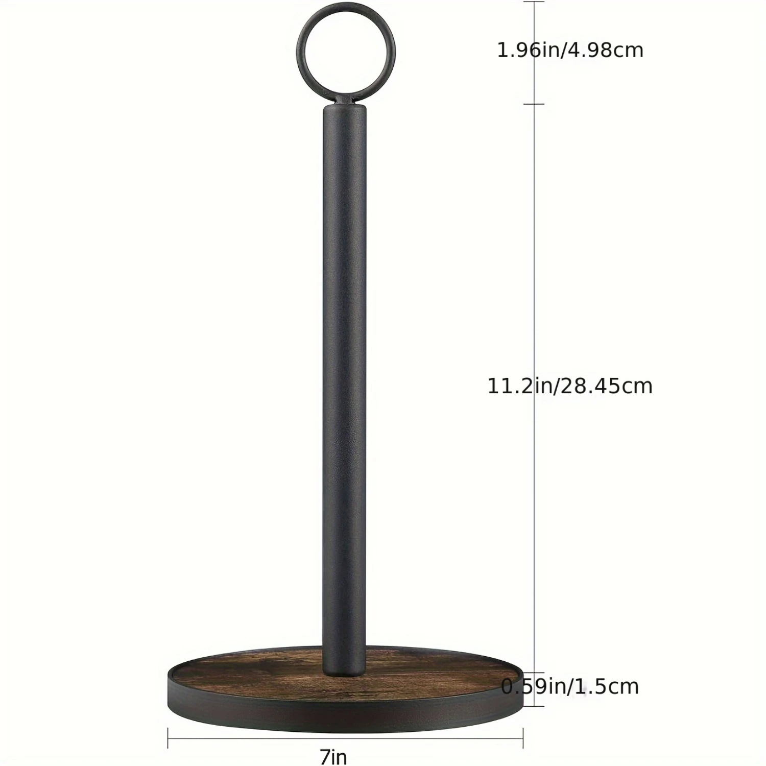 حامل مناشف ورقية بنية أنيقة مع قاعدة خشبية شديدة التحمل لسطح الطاولة، مثالي لطاولة المطبخ، يناسب المعيار