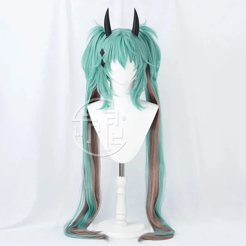 NewLittle Raccoon Rascal 2023 Parrucca Cosplay Parrucca Rascal 100 cm Lunga Due Codini Parrucca Cosplay con Corna Headwear2025