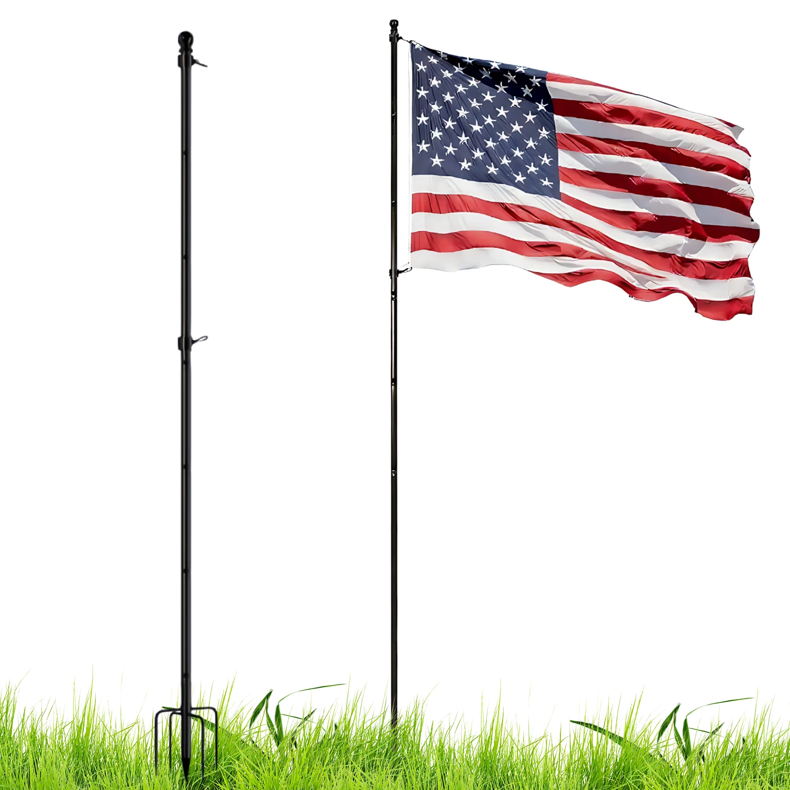 

Сращенный флагшток, телескопический флагшток, комплект флагштока длиной 5 футов, 360° ° Вращающийся для сада, крытого грунтового автомобиля снаружи, пляжной лодки