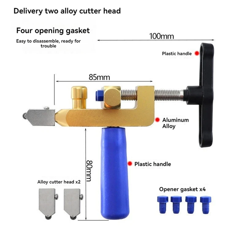 2-In-1 Ceramic And Glass Tile Cutter  Portable Construction Hand Tool Diamond Glass Cutter Set  For Tile Cutting