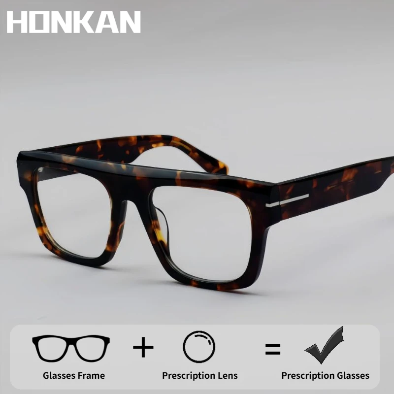 

Ретро квадратные ацетатные очки для чтения мужские анти-синий свет модные негабаритные очки с плоским верхом оправа для очков по рецепту женские очки