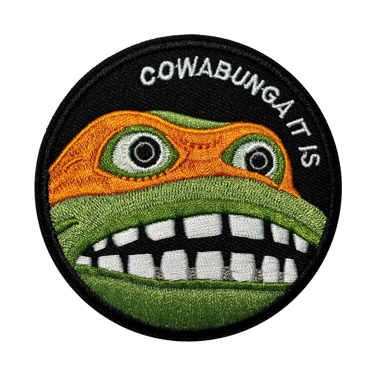 Cowabunga It is - Patch moral brodé drôle avec fermeture à crochet et boucle pour sacs à dos, uniformes, vestes et chapeaux