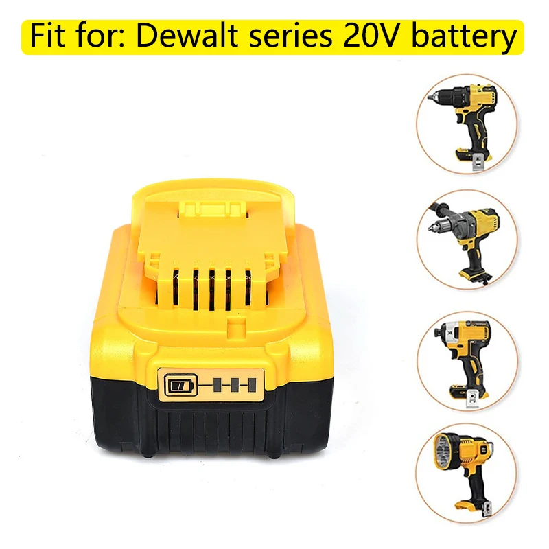 For Dewalt DCB200 20V 4.0Ah/5.0Ah/6.0Ah Replacement Battery Compatible with For Dewalt 18V/20V Tools Battery+battery charger