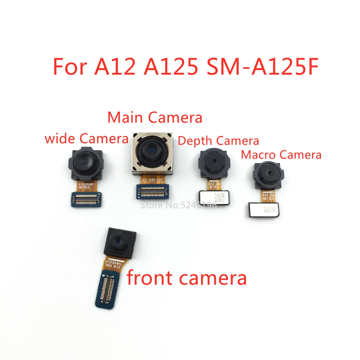 1pcs New Back Main Rear Camera front camera Module Flex Cable For Samsung Galaxy A12 A125 SM-A125F Replace Part