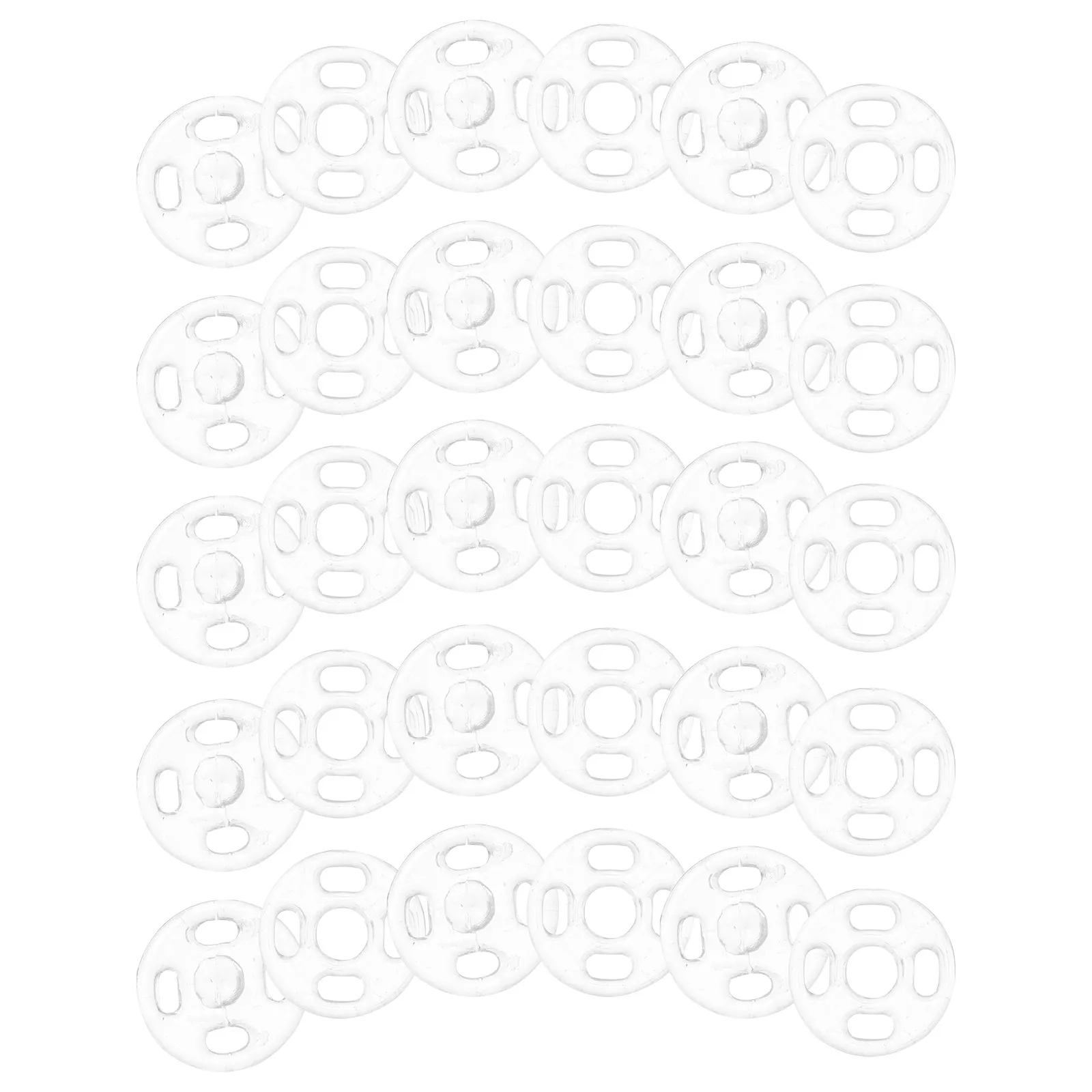 2 Sacs de boutons-pression transparents en plastique, fabrication soignée, pour chemises, anti-déchirure, fixation discrète des vêtements