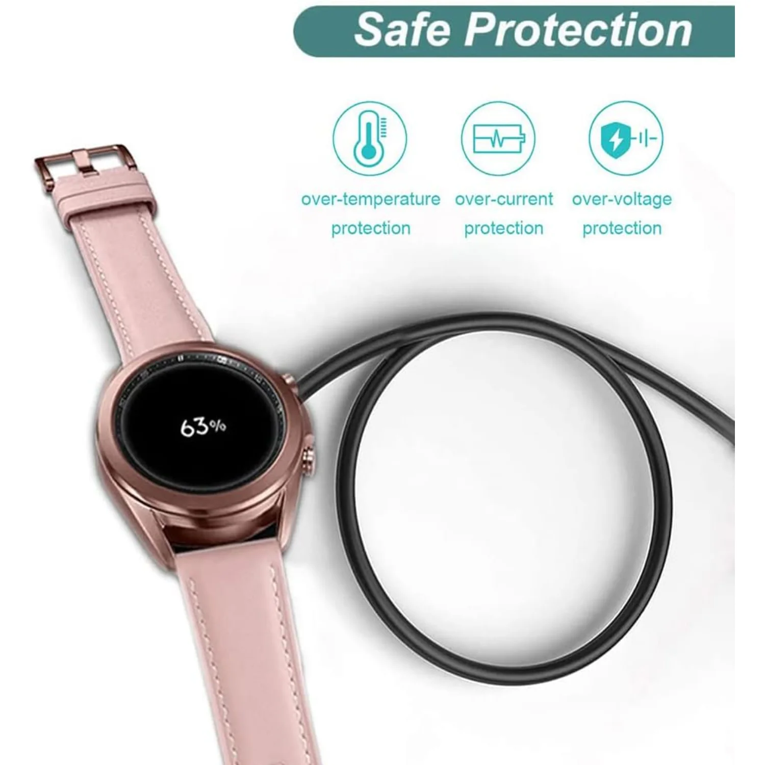 Charger for   Watch 4/4 Classic/3/Active 2/Acitve, Replacement USB Charging Cable Cord Dock Stand for  Watch 6/5/4//3/Active 2/A