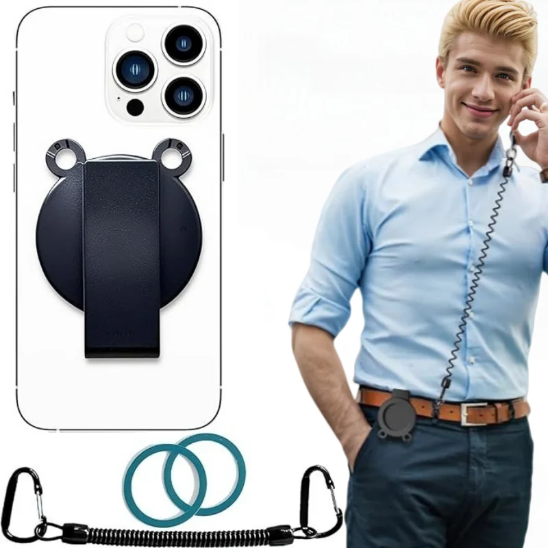 

Магнитное крепление для телефона на присоске без помощи рук с зажимом для рюкзака с защитой от потери — универсальный магнитный держатель для телефона для мужчин, безопасный автомобиль и