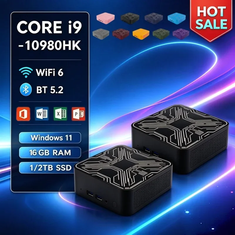 2026 Intel Core I9 10980HK Mini PC Windows11 16GB 1TB SSD WiFi 6 BT5.2 4K HD High Speed Mini Gaming Computer
