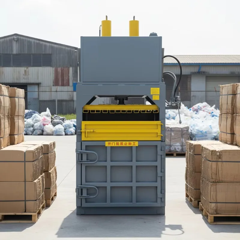 Customized 20 Ton 40 Ton Vertical Baling Machine With Strong Hydraulic Cylinder For Carton Compression