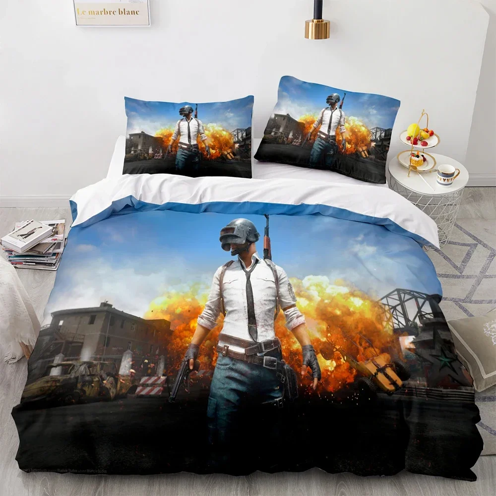 3D Print PUBG Game BATTLEGROUNDS Bedding Set Duvet Cover Bed Set Quilt Cover Pillowcase Comforter king Queen Size Boys Adult