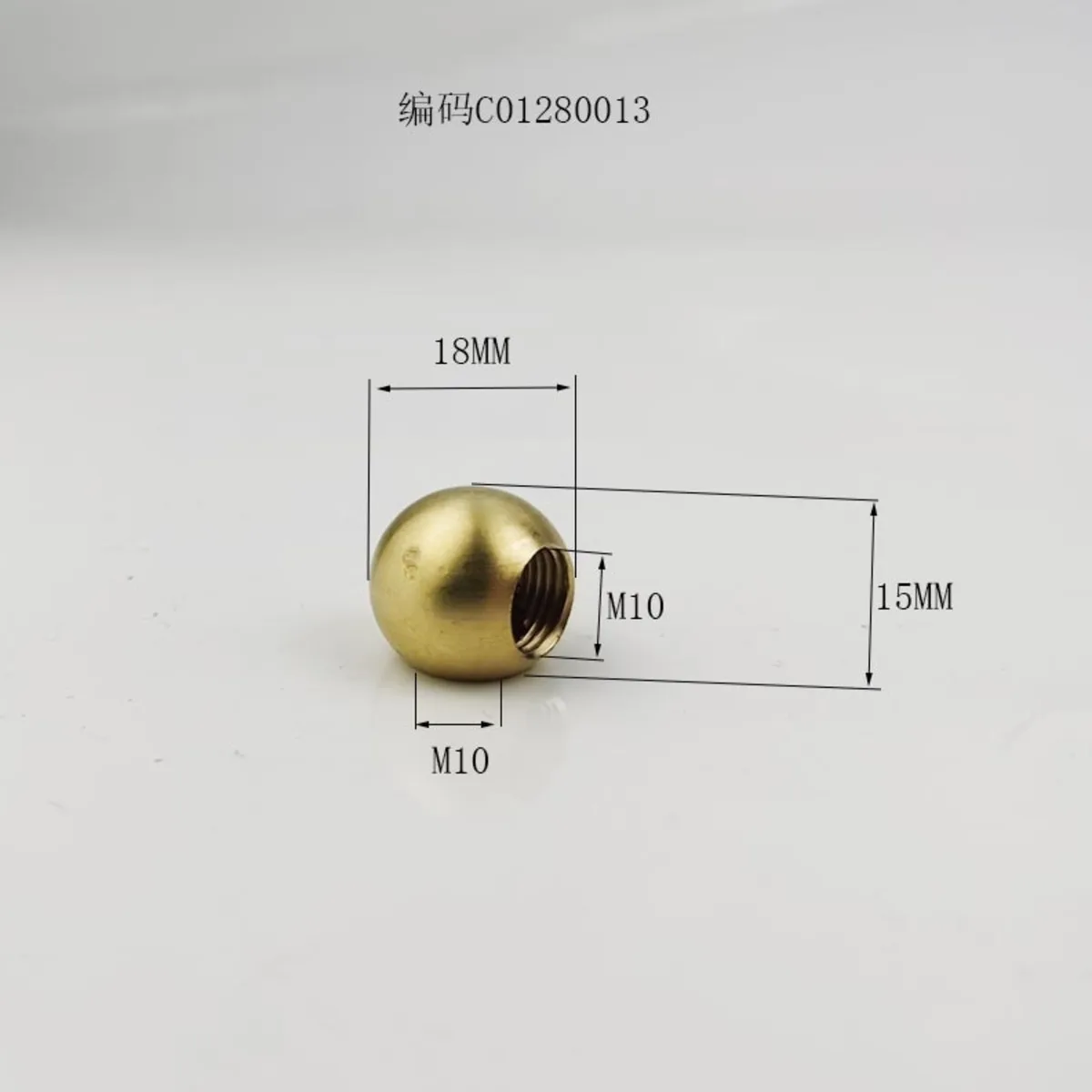 Pure Copper M10 Internal Thread Two-way Ball 90 Degree Two-way Ball Nut Decorative Nut Lamp Copper Fittings Diy