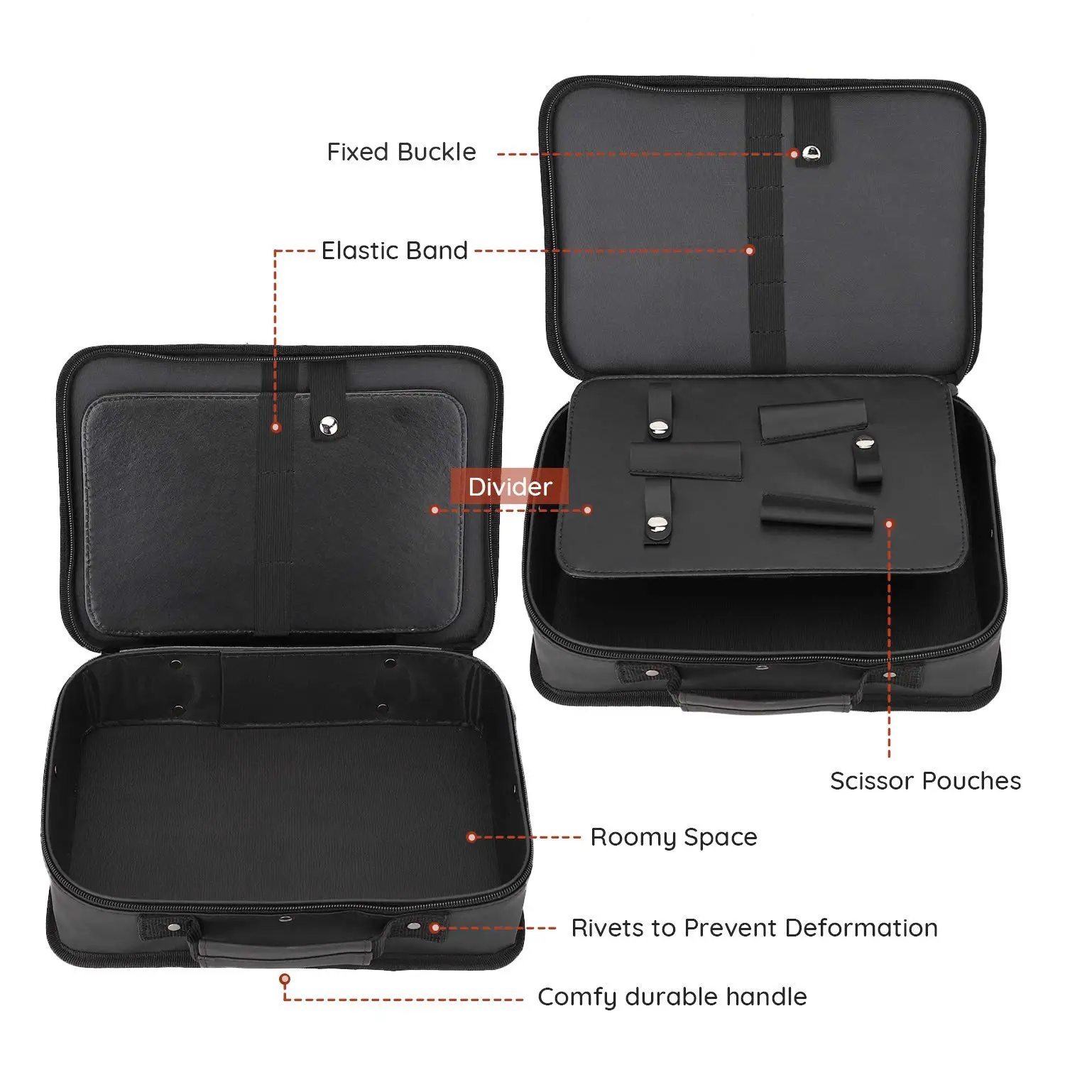 Friseur Werkzeuge Lagerung Tasche Haarschnitt Schere Koffer Multifunktions Organizer Clipper Kämme Große Kapazität Fall Styling Werkzeuge – Detail 25