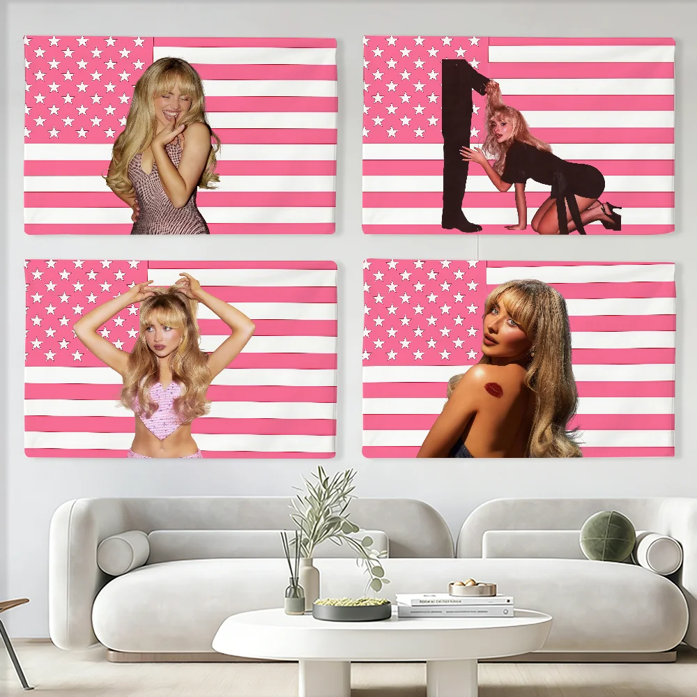 Bandera de la cantante estadounidense S-Sabrina C-Carpenter, adecuada para fiestas, clubes, decoración de paredes interiores y exteriores, regalo