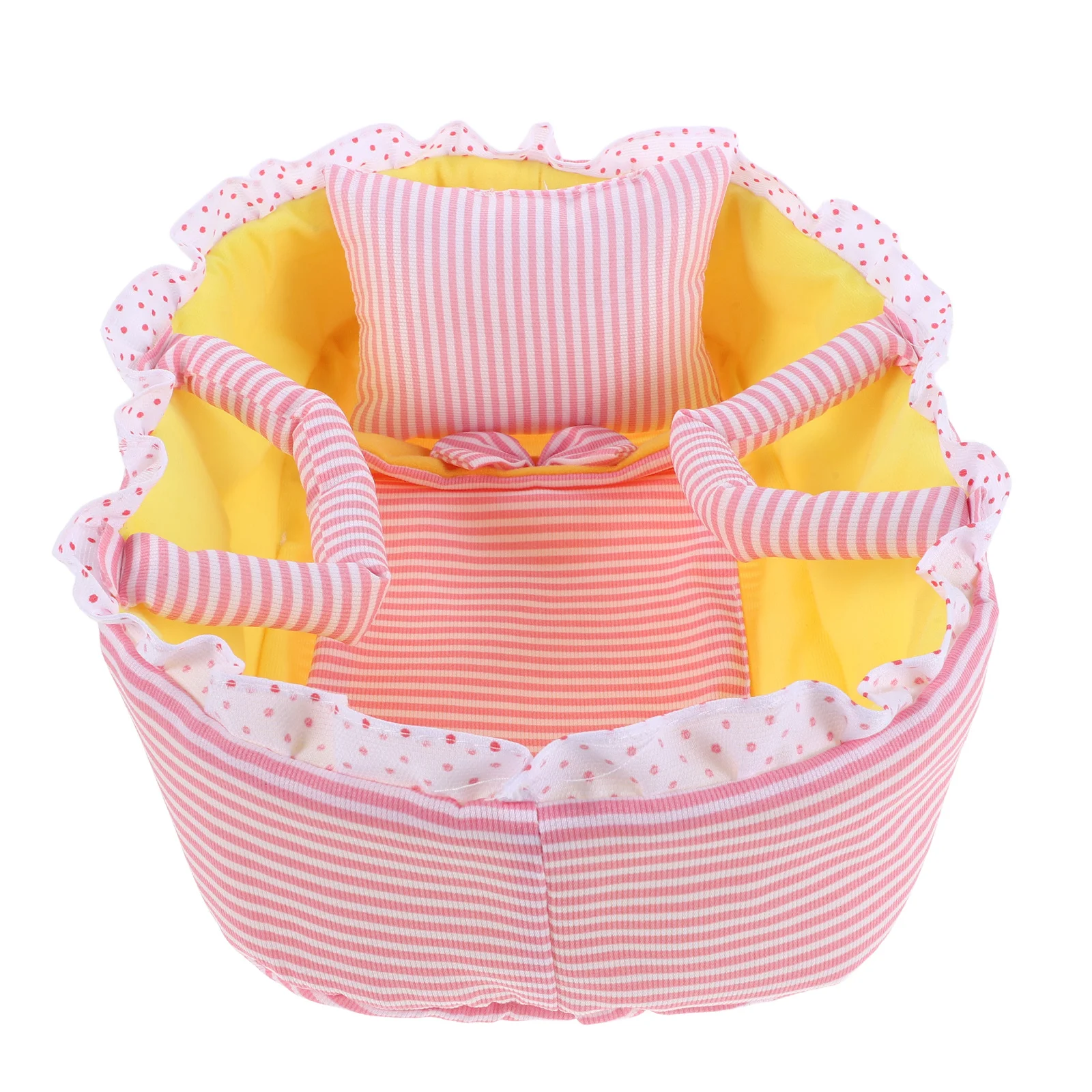 

Миниатюрная детская кроватка для размером 13,7 дюймов — мягкая уютная детская кроватка с ручкой, портативный дизайн для творческих игр, реборн