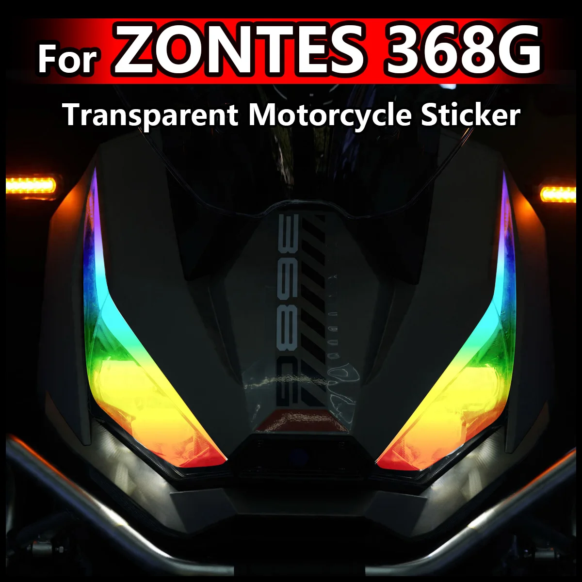 

For ZONTES 368G 368 G Motorcycle Accessories Headlight Eyes Stickers Vinyl Transparent Tint Headlight Waterproof Decor Decals