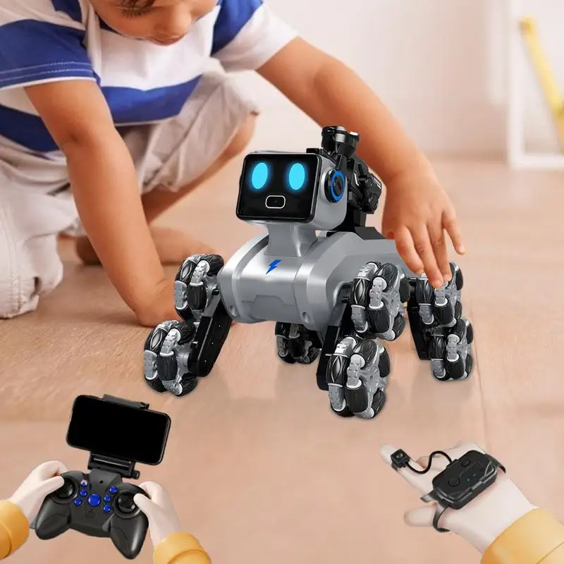 Perro Robot inteligente eléctrico RC, Robot transformador interactivo multifunción, juguete educativo para perros, Robot inteligente biónico, juguete para regalo