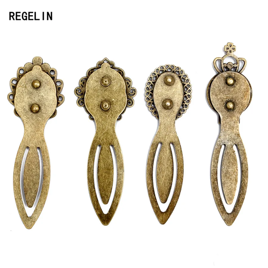 REGELIN Mode 10 teile/los Antike Vintage Retro Handgemachte Lesezeichen Cabochon Basis Lesezeichen Einstellung für Cabochon Cameo DIY Lesezeichen