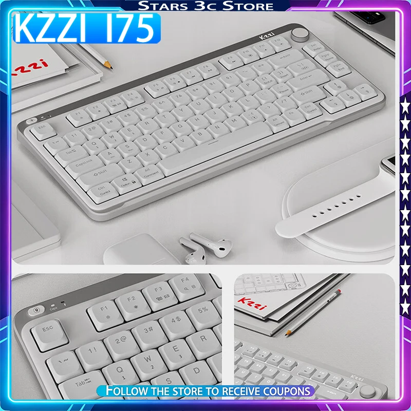 

KZZI I75 Youth Edition Mechanical Keyboard Low Axis Business Office Slim and Portable Hot Swappable Customized Office Keyboard