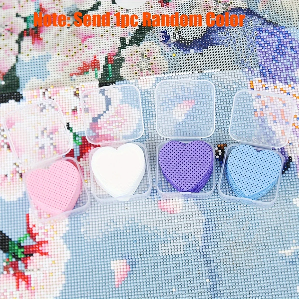 1pc Random Color 5D Diamond Painting Tool DIY Embroidery Accessories Heart Shaped Wiping Adhesive Tape Mud Cleaning Cloth