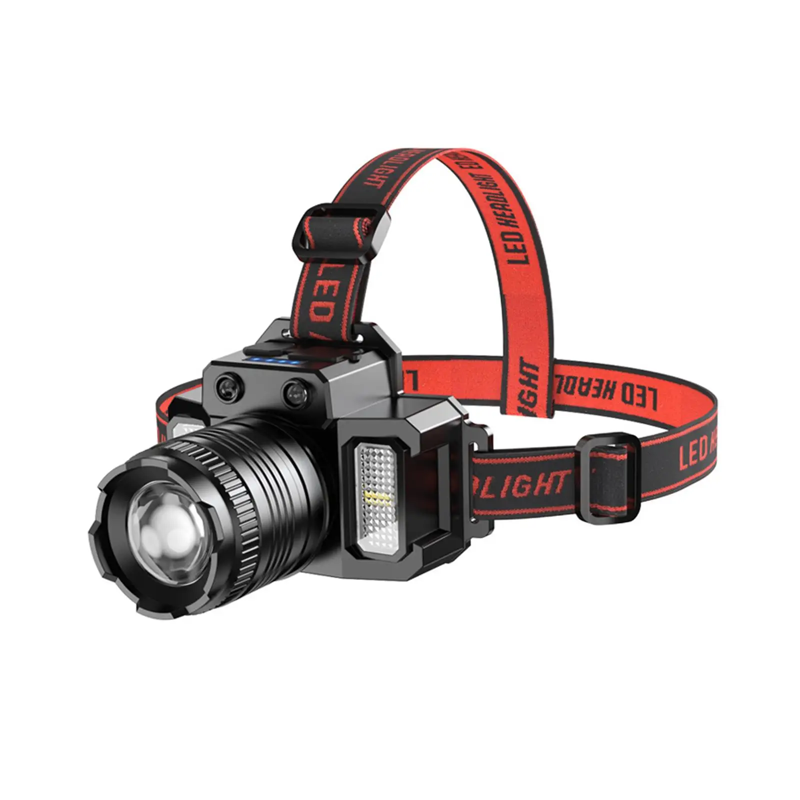 LED Rechargeable Headlamp Rotate Power Display Head Mounted Work Light Headlight for Running Outdoor Jogging Biking Camping