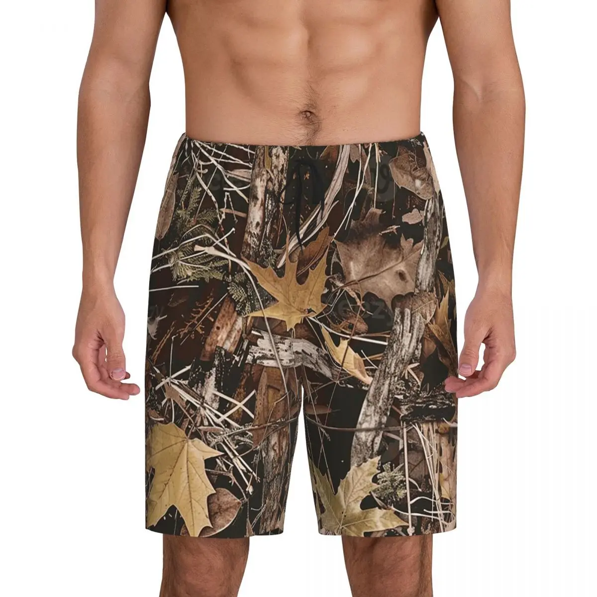 

Мужские короткие пижамные шорты с камуфляжным принтом Real Tree для сна и отдыха