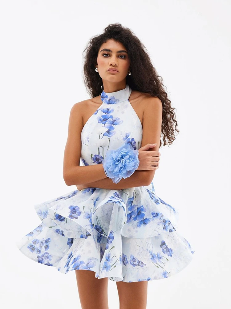 Insglas vestido feminino de verão estilo ballet romântico, baço duplo sem costas, elegante, festa de aniversário, Y2K, bodycon