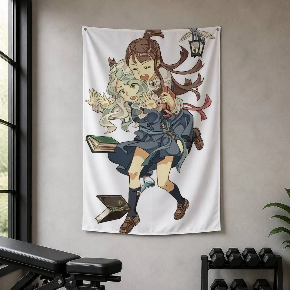 L-Little Witch Academia  Decorative Hanging Flag with Grommets for Garage Bedroom Dorm Wall Decor