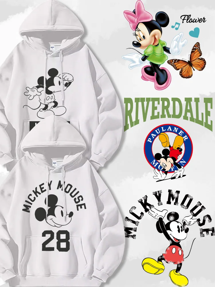 American style Disney Mickey Mouse Cartoon Anime Printing Men's and women's hoodies Autumn and Winter Couple Clothes Hoodies