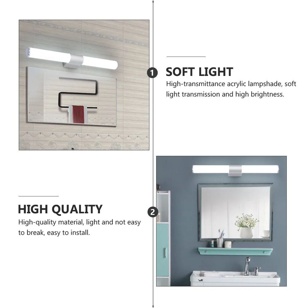 

LED Mirror Front Lamp High Transmittance Acrylic Anti Rust Aluminum Body LED Wall Light Bedroom Bathroom Makeup Lamps Mount