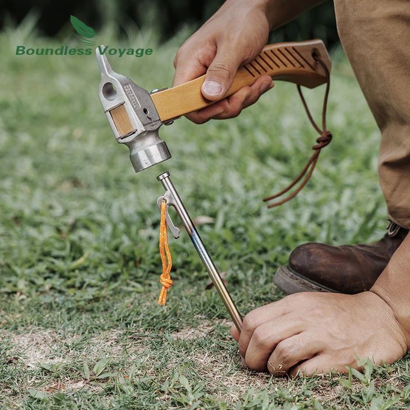 Boundless Voyage Titanium Alloy Tent Pegs Heavy Duty Metal Stakes for Hard Ground Camping Garden Fence & Net Fixing Durable Nail view 2