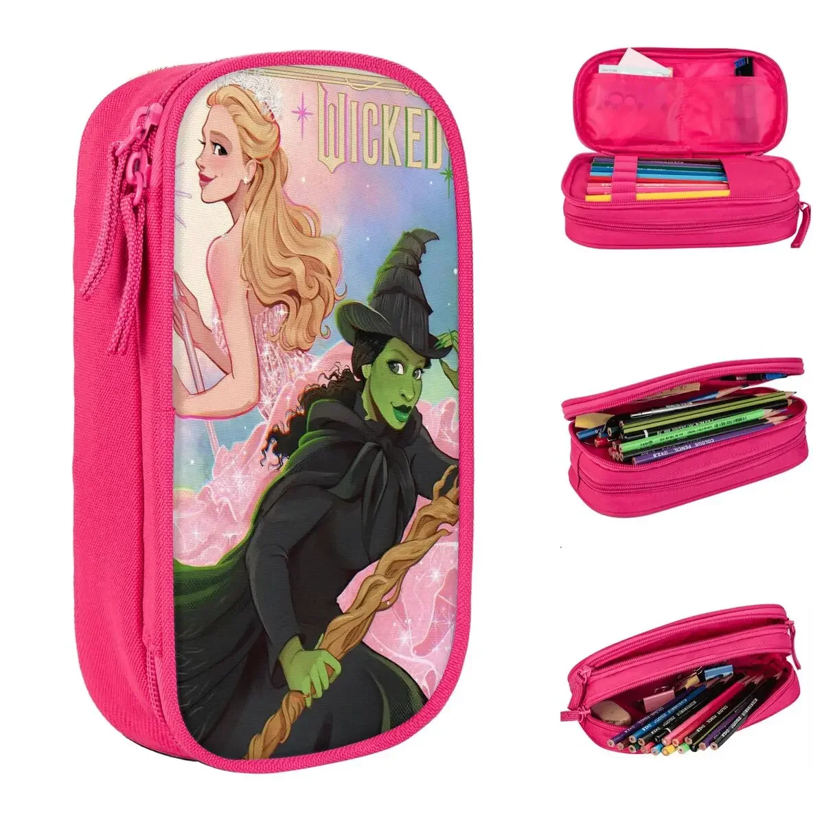 Fun Wicked For Good Musical Pencil Case Cartoon Fantasy Film Pencil Box for Girl Boy Big Capacity Bag Students School Stationery