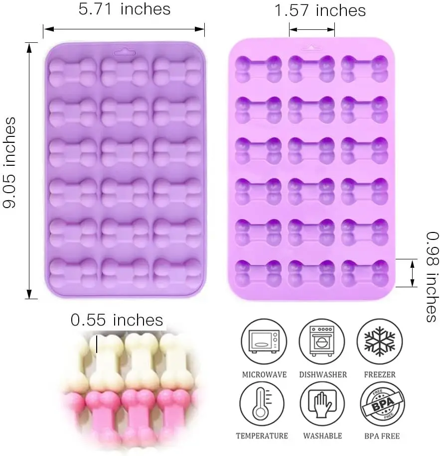 

4Pcs Puppy Dog Paw Bone Silicone Mold for dog treats, Non-Stick Food Grade Silicone Molds for frozen treats, Baking Mold for Jel