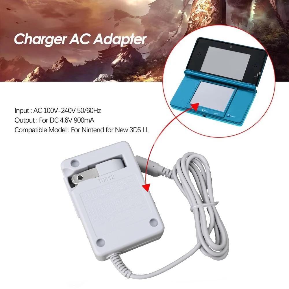 AC Adapters Game Charger For Nintendo Dsi Ndsi 3DS/ DSi/DSi XL/ 2DS/ 2DS XL/New 3DS XL 100-240V Wall Plug Adapter For 3DS