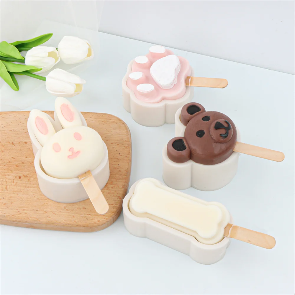 

Summer Exclusive Kitchen Products Silicone Ice Cream Mold Popsicle Mould DIY Animal Tools Used For Wedding Fruit Dessert