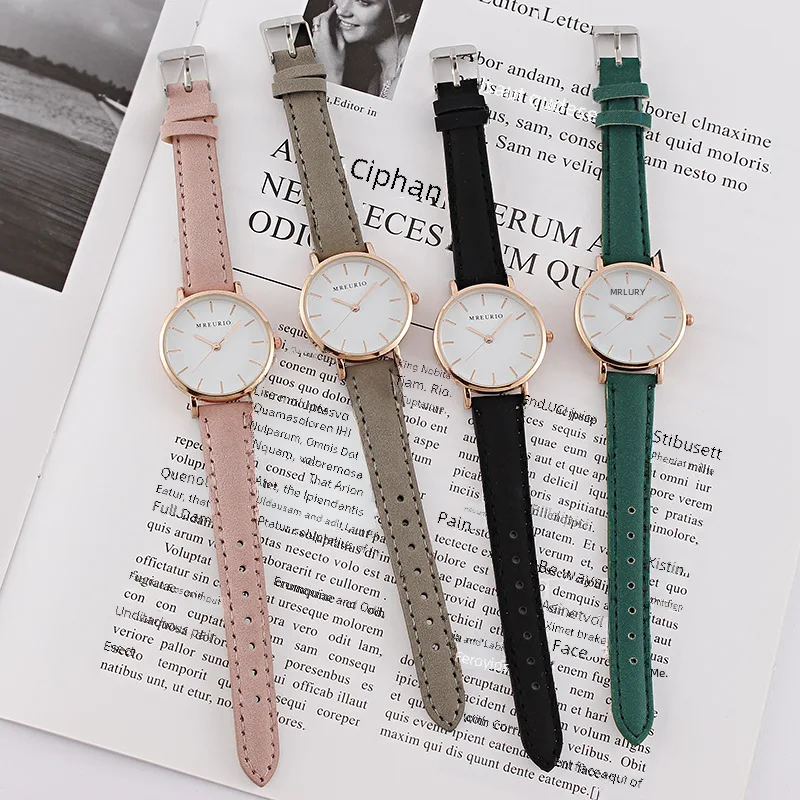 ใหม่สุภาพสตรีนาฬิกาผู้หญิงนาฬิกากลางโรงเรียนนักเรียนเข็มขัดนาฬิกานาฬิกาควอตซ์โรงงานสต็อกขายส่ง One Piece Dropshi