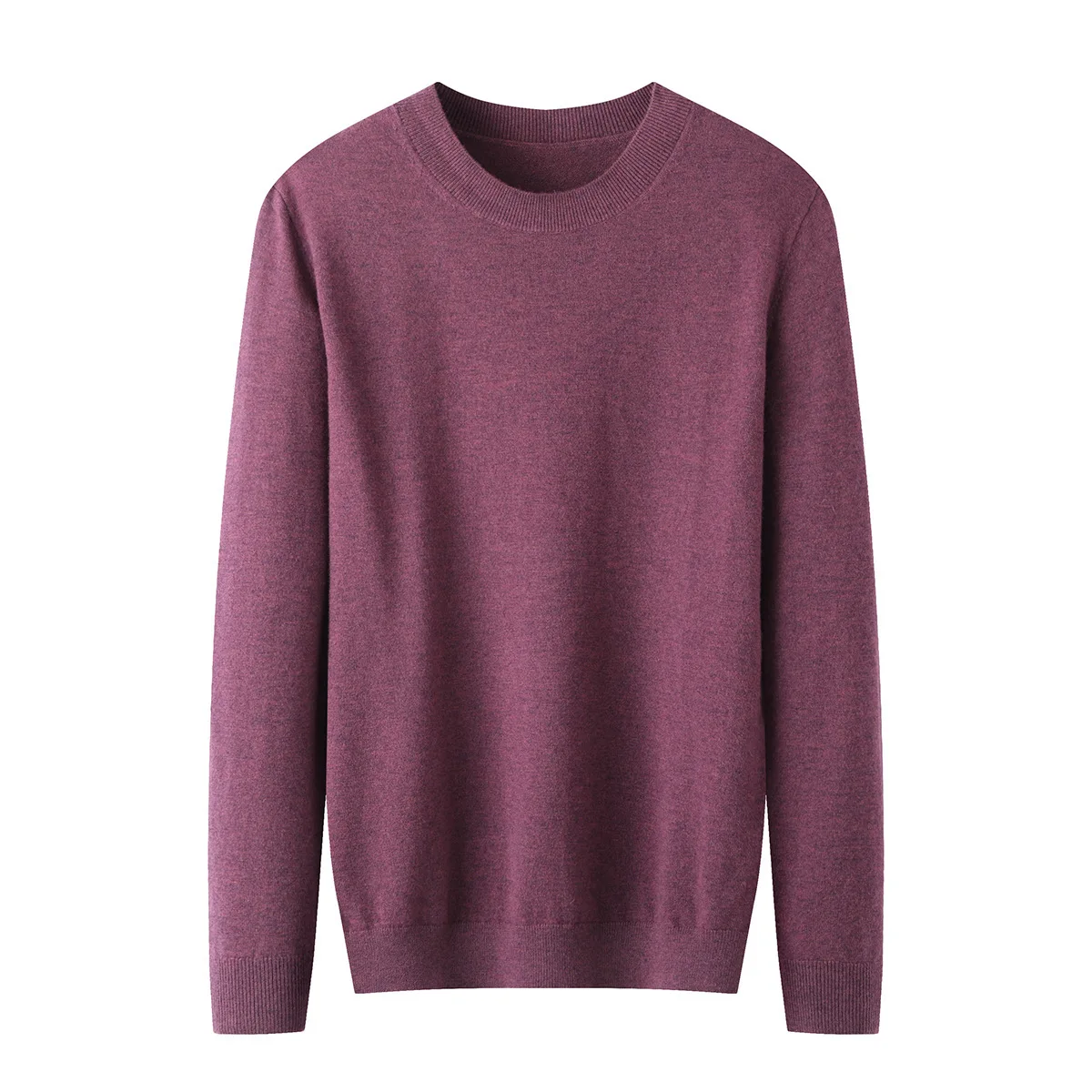 

Spring Autumn Men's Classic round Ne Woolen Sweater Simple Casual Base Layer Warm Top Quali Wool Blend Loose Fit Knitwear