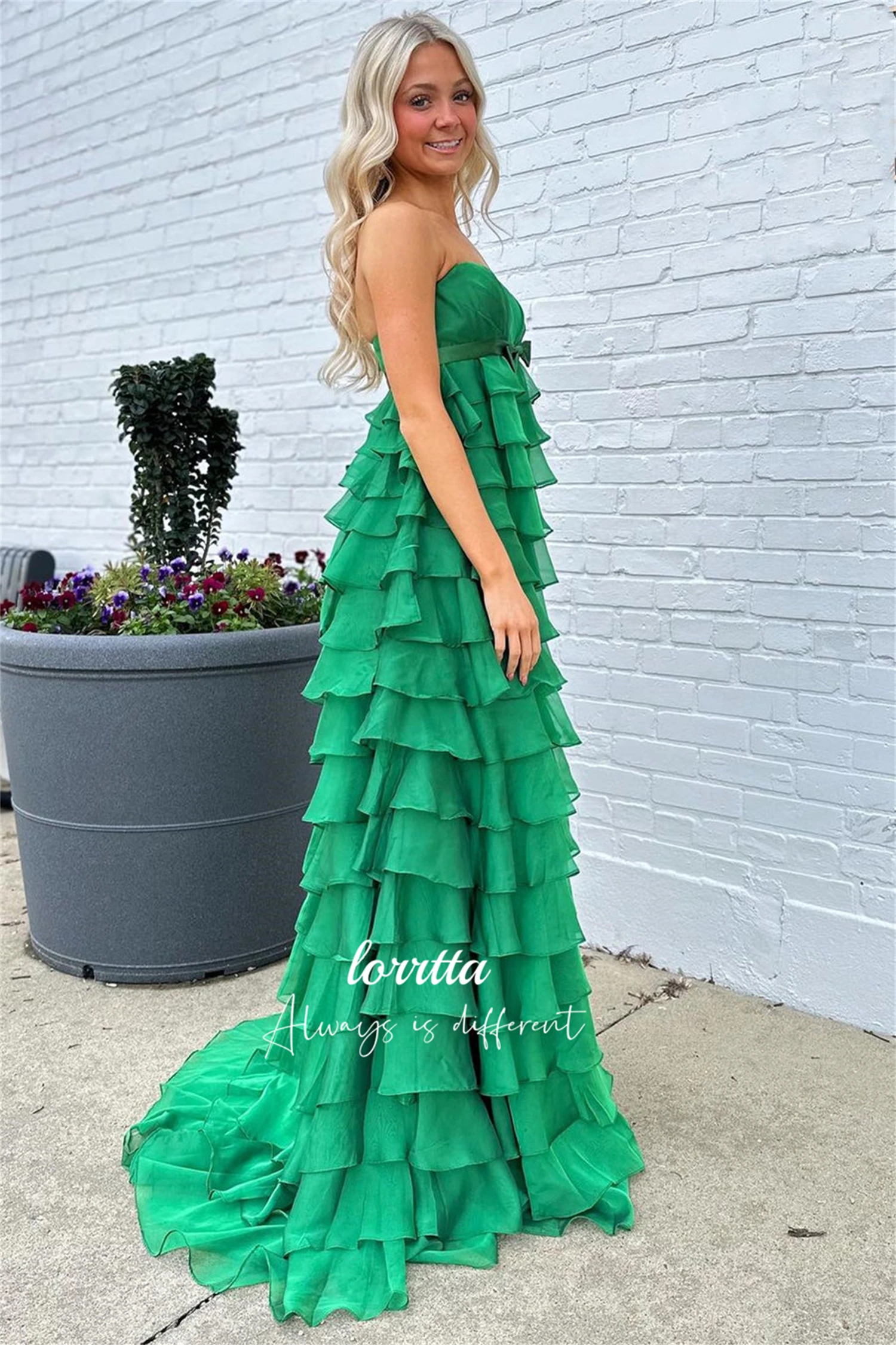 Lorrtta vestido de fiesta sin tirantes, vestido de baile de graduación, gasa en capas, líneas rectas, vestidos de boda para ocasiones formales de noche