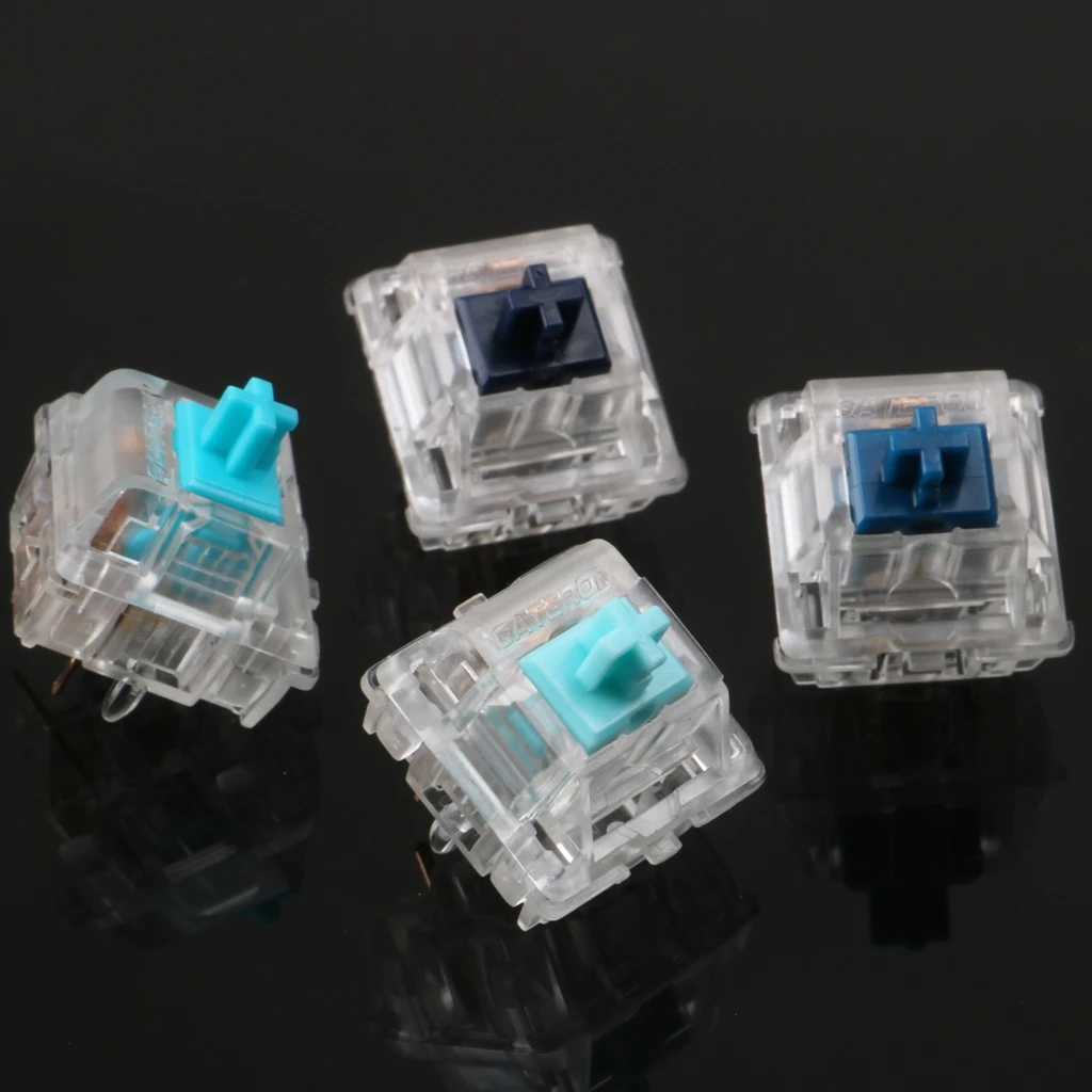 Zealios Zilent V2 كتم الأزرق التبديل اللمس مفاتيح لوحة المفاتيح الميكانيكية 5pin Gateron شفاف RGB محور الجسم